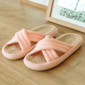 Dép Vải Lanh Cotton Phong Cách Nhật Bản Mùa Hè Cho Nam Và Nữ Dùng Trong Nhà Chống Trượt Đế Dày Nhẹ EVA Thoáng Khí