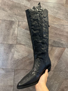 European Station Square Toe Rear Zipper West Cowboy Boot