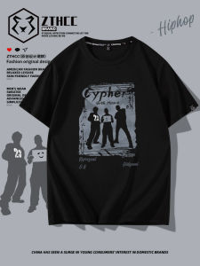 Retro American Cotton T-Shirt Mens Summer Loose Casual Half Sleeve Couple Style Clothing Short Sleeve Printed Knitted Fabric