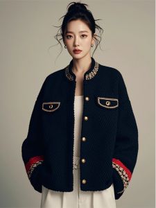 New Chinese Style Womens Fashion Outerwear Elegant Ladylike Small Fragrance Style Coat Autumn 2025 Hot Selling Loose Fit Embroidered Polyester