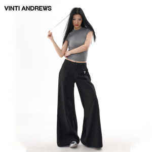 Slimming Wide Legged Trousers Black