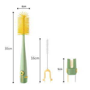 Five In One Silicone Long Handle Cup Brush Water Cup Cleaning Multifunctional Bottle Straw Cleaning Brush Cup Lid Brush