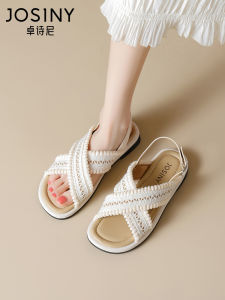 Retro Style Beach Sandals Womens Summer Outdoor Wear Josiny Bohemian Flat Roman Shoes Low Heel Comfortable Breathable Footwear