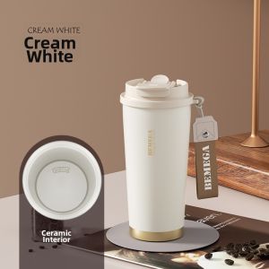 Bemega | Ceramic Lined Insulated Cup For Women Students With Straw Travel Friendly