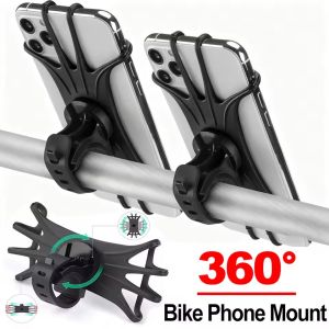 จักรยานสากลที่วางโทรศัพท์ที่วางซิลิโคนโทรศัพท์การหมุน360องศาย่อมาจาก IPhone และ Samsung โทรศัพท์ขนาด4.5-6.5นิ้ว
