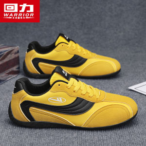 Mens Retro Racing Shoes Thin Bottom Patchwork Color Dequn Casual Leather Surface Classic Style Trendy Autumn Seasonal Wear