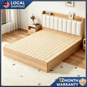Table Trove Siold Wood Bed Storage Bed Queen/Double/King Size Large Size Bed Frame Bedroom實木床