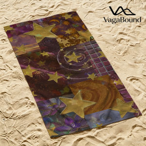 BILIBILI | Golden Star Collage Luxury Beach Towels Crafted from Combed Cotton Plush and Absorbent Beach Towel or Pool Towels