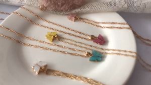 Gratis Ongkir - Kalung Rantai Bentuk Kupu Kupu Korean Style Bahan Akrilik / Korean Cute Necklaces