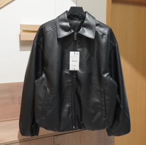 Áo Khoác Da PU Màu Đen Trơn Nam Kiểu Cổ Điển Chất Liệu Giả Da Phong Cách Lịch Sự Giản Dị Thích Hợp Cho Mùa Xuân Và Mùa Thu