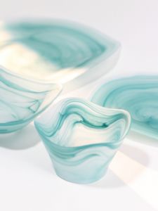 ช่อราก ลายคลื่งฝน Glass อี๊ปศ็อกเชี้ยวาก พานตกแตะตกแต่งสไตล์ตะวันตก 4 หมิง ปุ่มหวานปุ่มด้วยทำเป็นมือ