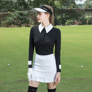 ZG6 Golf Womens Long Sleeve T-Shirt Slim Fit Bell Bottom Pants Quick Dry Sportswear White Top Bottoms Golf Clothing