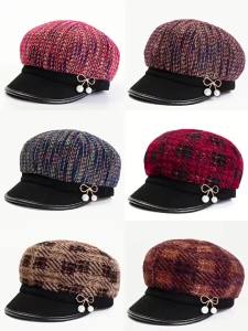 Penghantaran dari China [2025] Topi Wanita Pertengahan Umur dan Warga Emas untuk Musim Gugur dan Musim Sejuk Topi Kasual Kasual Berbulu untuk Ibu dan Nenek Topi Duckbill Hangat Baharu untuk Wanita 3.1