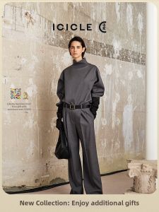 ICICLE | Fine Wool Satin Wide-leg Pants