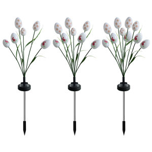 2 Pack Solar Easter Egg Light Waterproof Solar Stake Light Solar Easter Light for Outside Porch Lawn Yard Easter Decor