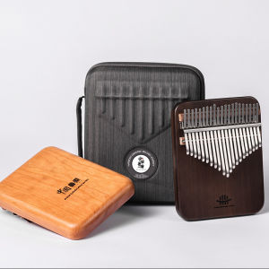 Hluru Professional 21 Key Walnut Borad Kalimba Thumb Piano Finger Piano for Beginner Solid Wood Mbira with Case