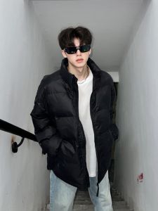ZHUOCAN | Black Turtleneck Short Thick Puffer Jacket