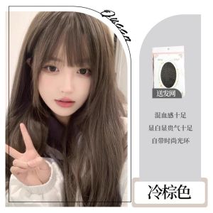 Natural Long Straight Hair Wig Womens Full Head Cover Style Universal Fu Jiang Cos Black Long Straight Bangs Manga Feeling Wig