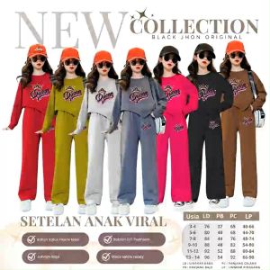 Black Jhon - Setelan anak perempuan terbaru usia 3-14 tahun One Set Queen viral