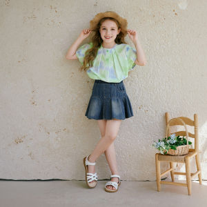 XIANGYING | High Waist Cotton Denim Short Skirt