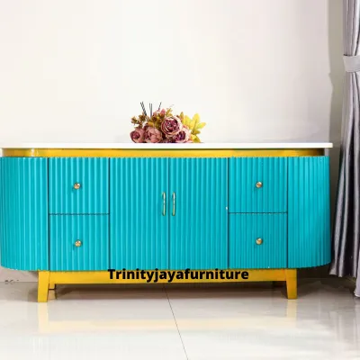 Bufet Pendek Oval Kaki 160cm Meja tV/trinityjayafurniture