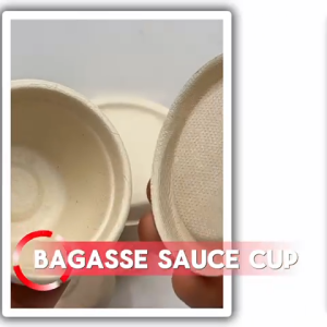 [50 pcs] bagasse sauce cup with lid for sauces and condiments