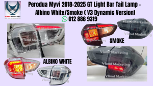 VERSION 3 Perodua Myvi 2018 2019 2020 2021 2022 GT Light Bar Tail Lamp - albino ( V3 Dynamic Version)