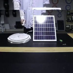 solar ceiling light tri color 1000W solar light outdoor waterproof IP67 with remote automatic night light