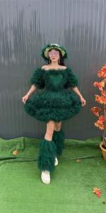 ชุดเสื้อ+กระโปรงสัสันสดใสเสื้อรอบอก32-42 นิ้ว กระโปรงเอว25-48 นิ้ว