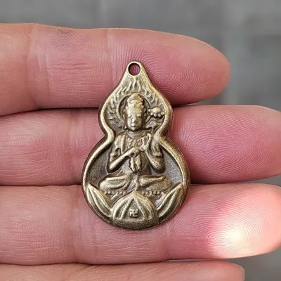 Pure Brass Tai Chi Eight Trigrams Small Gourd Keychain Pendant Pure Copper Lucky Charm Home Decorative Accessories