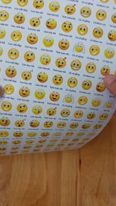 Sticker khen chữ MẶT CƯỜI 40k 5 tờ A4 x 129 Stick - Mã A431