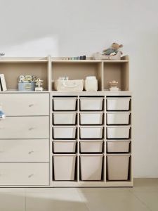 Hanssem | Nordic Luxury Simple Cream Style Solid Wood Environmental Baby Wardrobe Set