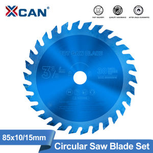 XCAN 1pc 85mm TCT Saw Blade Circular Saw Blade 24/30/36T Carbide Tipped Wood Cutting Disc Nano Blue Coated