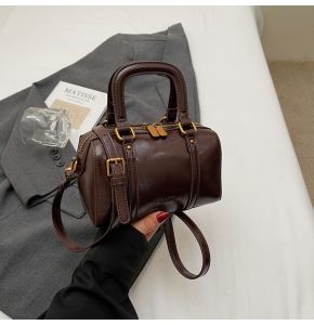 Retro Hong Kong Style Womens Mini Handbag 2025 New Trend Korean Versatile Crossbody Bag Boston Fashion Pillow Handbag