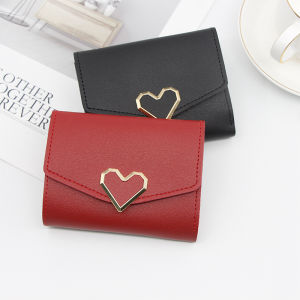 Heart-Shaped Pattern Wallet Small Three Fold Young Lady Essential