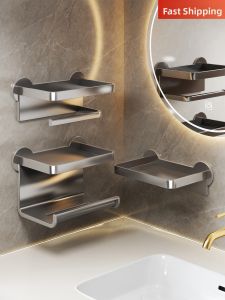 Wall-mounted Drill-free Toilet Paper Holder