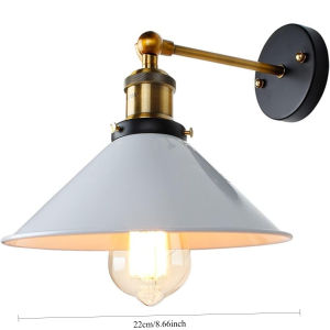 American Industrial Style Wall Lamp Staircase Hallway Bedside Wall Lamp Retro Decorative Wall Light Iron Wall Lamp Black White