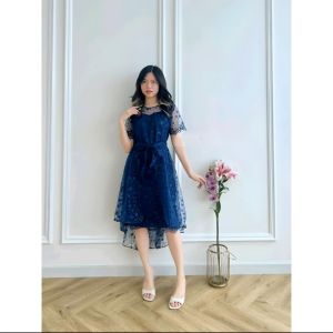 Dress Anggun Dan Elegant Natal Mini Dress Brokat Tulle Mutiara Sohee Dress Cantik