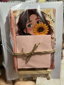 Cute Note Pad Gift Set with Stand and Pen