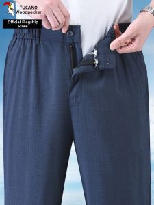 TUCANO | Mid Aged Men Linen Loose Fit Pants Slim Waist Trousers