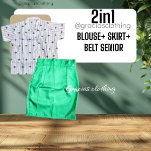 SENIOR SKIRT+BLOUSE+belt+GOOD Quality w/Lowes price/SENIOR HIGHSCHOOL SET/GSP SENIOR