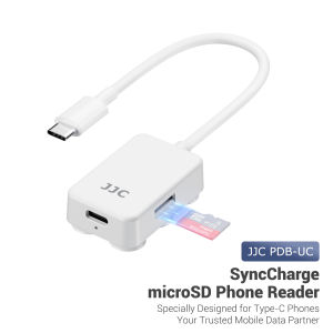 JJC 1TB SyncCharge MicroSD Phone Reader Memory Card Reader with USB 3.0 For Type-C Interface Cellphone/Tablets/Laptops/DesktopsPlug and Play No App Required