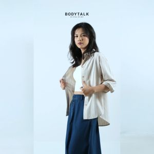 Bodytalk Kemeja Wanita Allegrea Khaki Cream 23576T5KC
