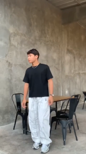 Blissend Lub Celana Panjang Baggy Loose Trackpants Cream