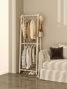 Luxurious French Style Free-Standing Bedroom Closet Clothes Storage Rack Double Layer Iron Clothes Hanger for Home Use