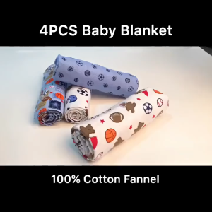 Lion Blanket Flannel 4pcs in 1 Pack Blanket For Baby Towel Recieving Blanket Newborn Muslin Blanket