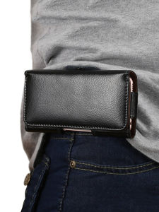 Leather Phone Case with Waist Belt for Men Suitable for 4.7 5.5 6 6.5 Inches Universal Thin Shell for Old Age