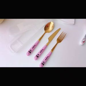 Set Peralatan Makan Portable Motif Kartun Sanrio
