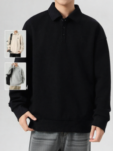 Warrior | Long Sleeve Casual Plush Polo Shirt