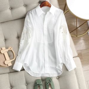 Elegant Fashion Vintage Style Lace Embroidery Long Sleeve Shirt